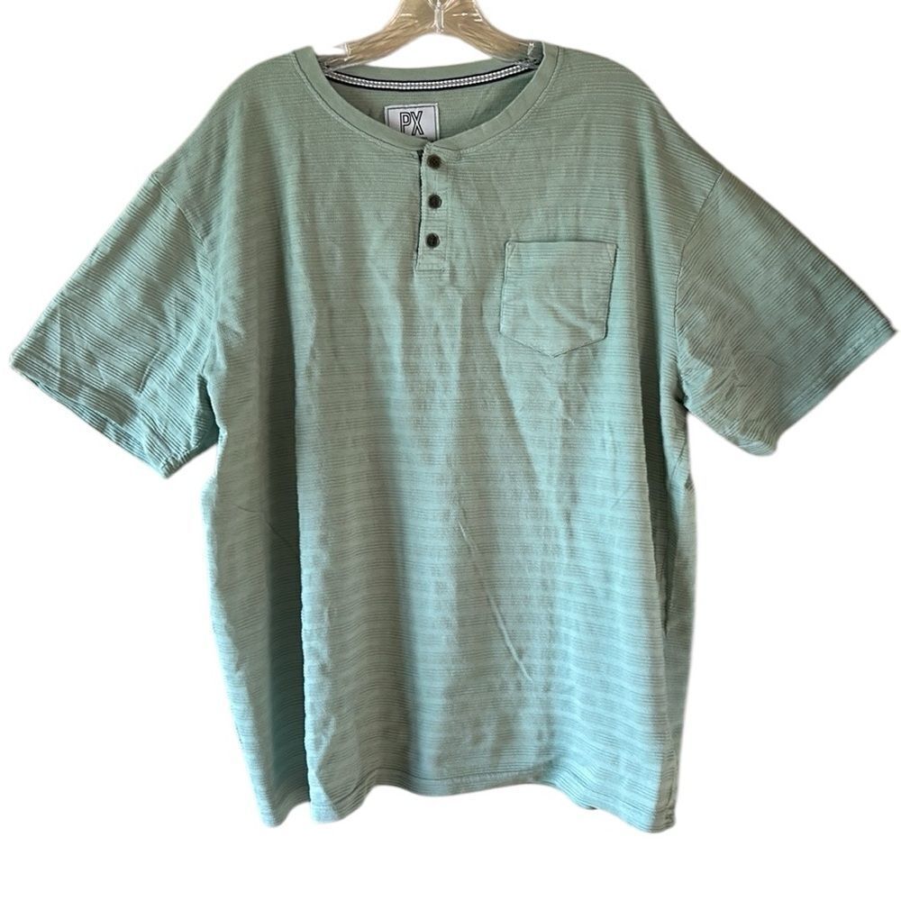 NEW PX Mens Light Green Henley
